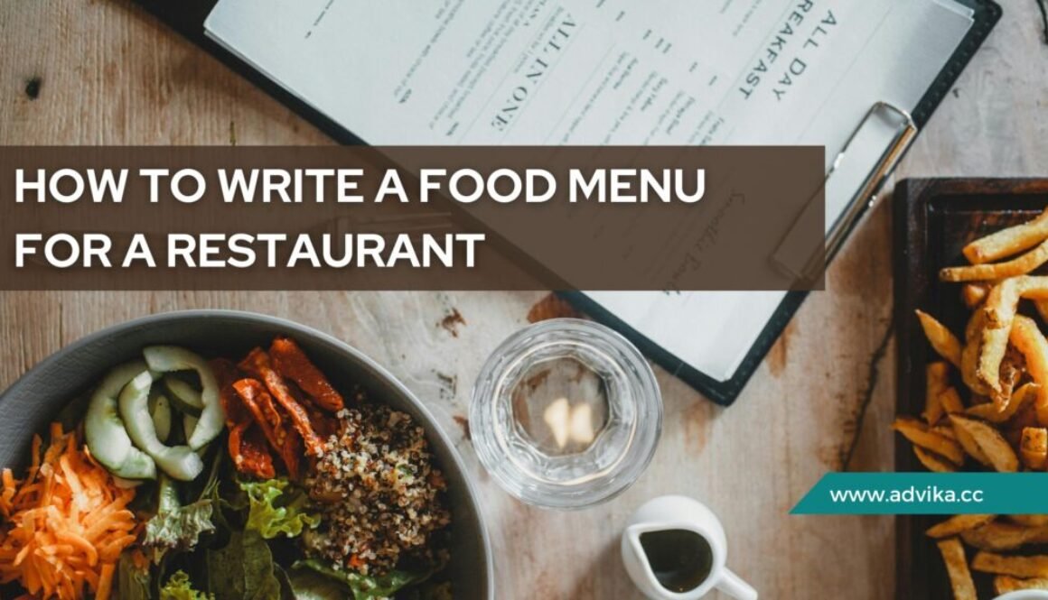 How to write a food menu